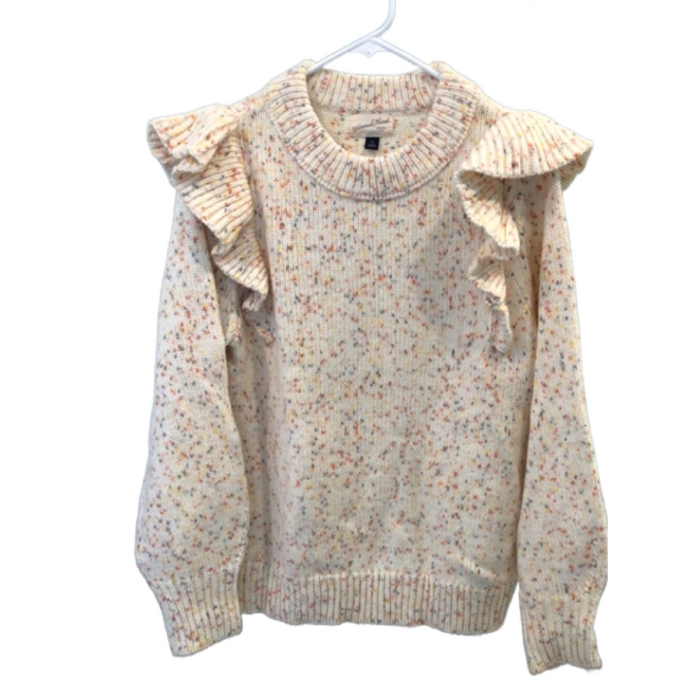 Sweater - beige with confetti style pattern - size M